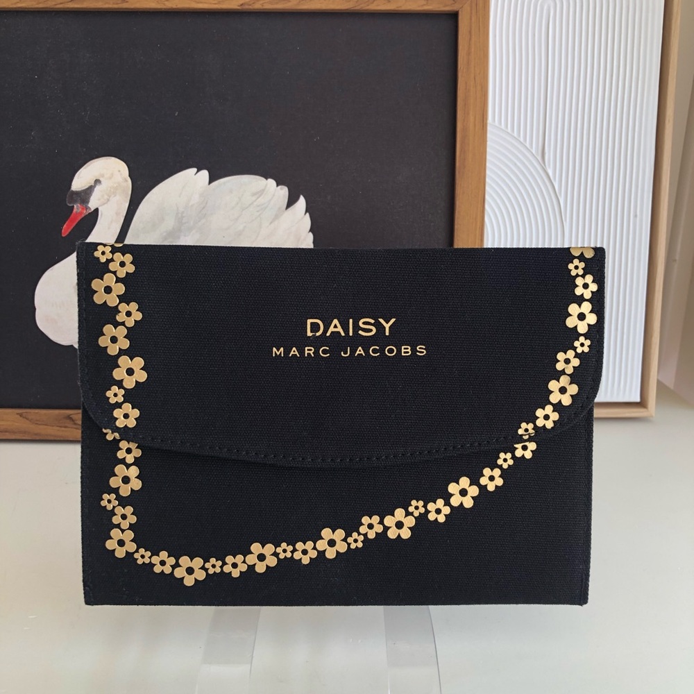 Marc Jacobs Daisy Black and Gold Clutch